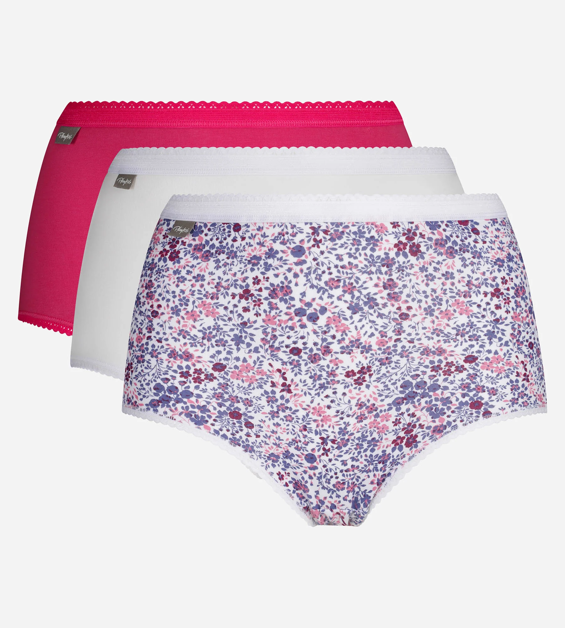Pacco di 3 slip a vita alta viola Cotone Stretch - Image 5