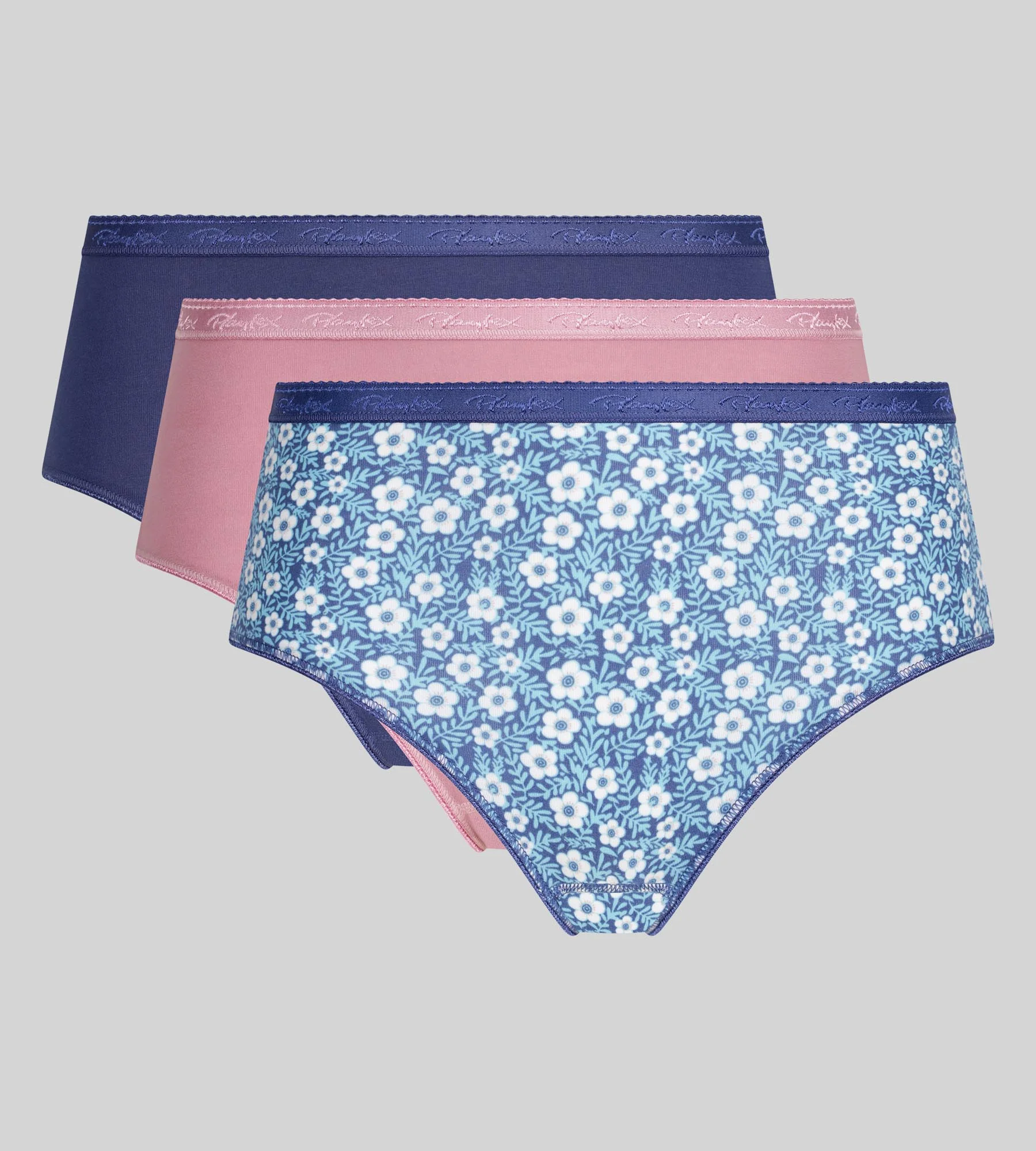 Pacco di 3 slip blu, stampa azzurro, rosa orchidea Cotone Bio - Image 5