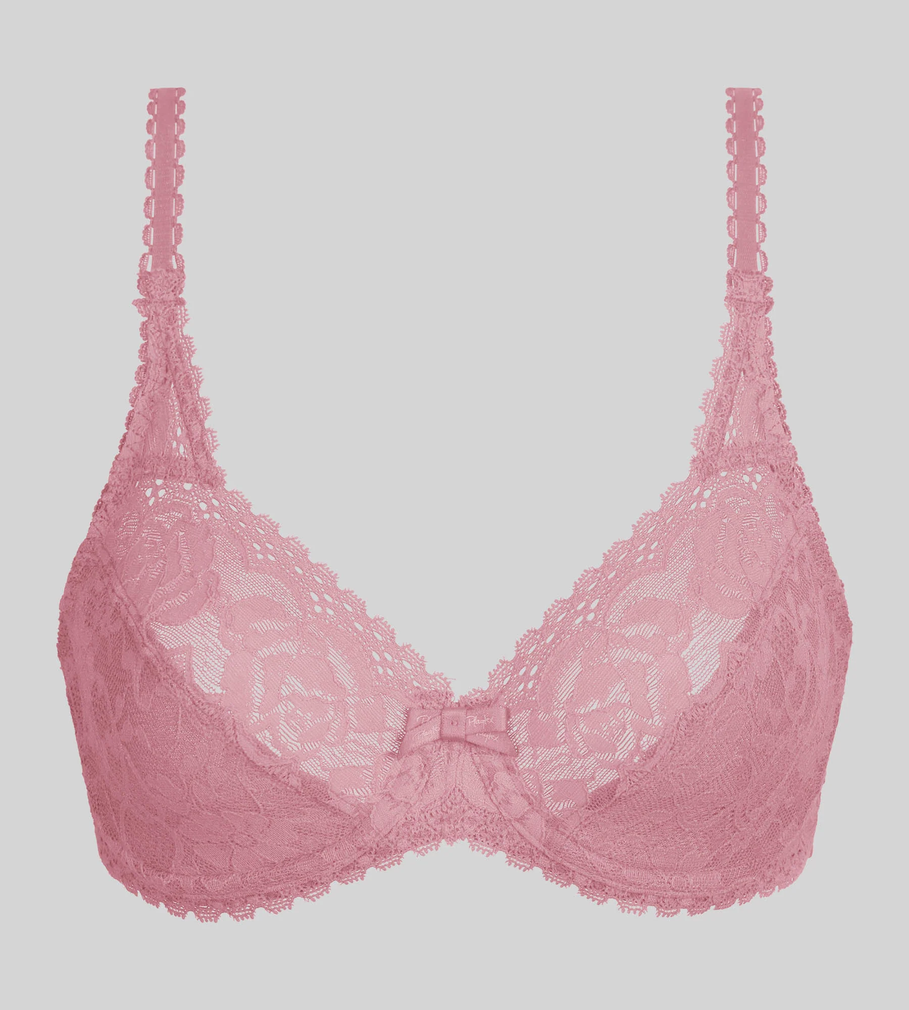 Reggiseno a balconcino con ferretto rosa orchidea Flowery Lace Riciclato - Image 5