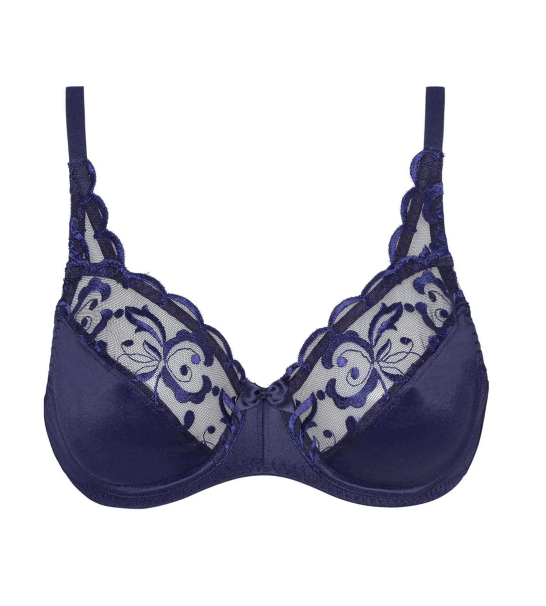 Reggiseno con ferretto blu marino Essential Elegance Embroidery - Image 5