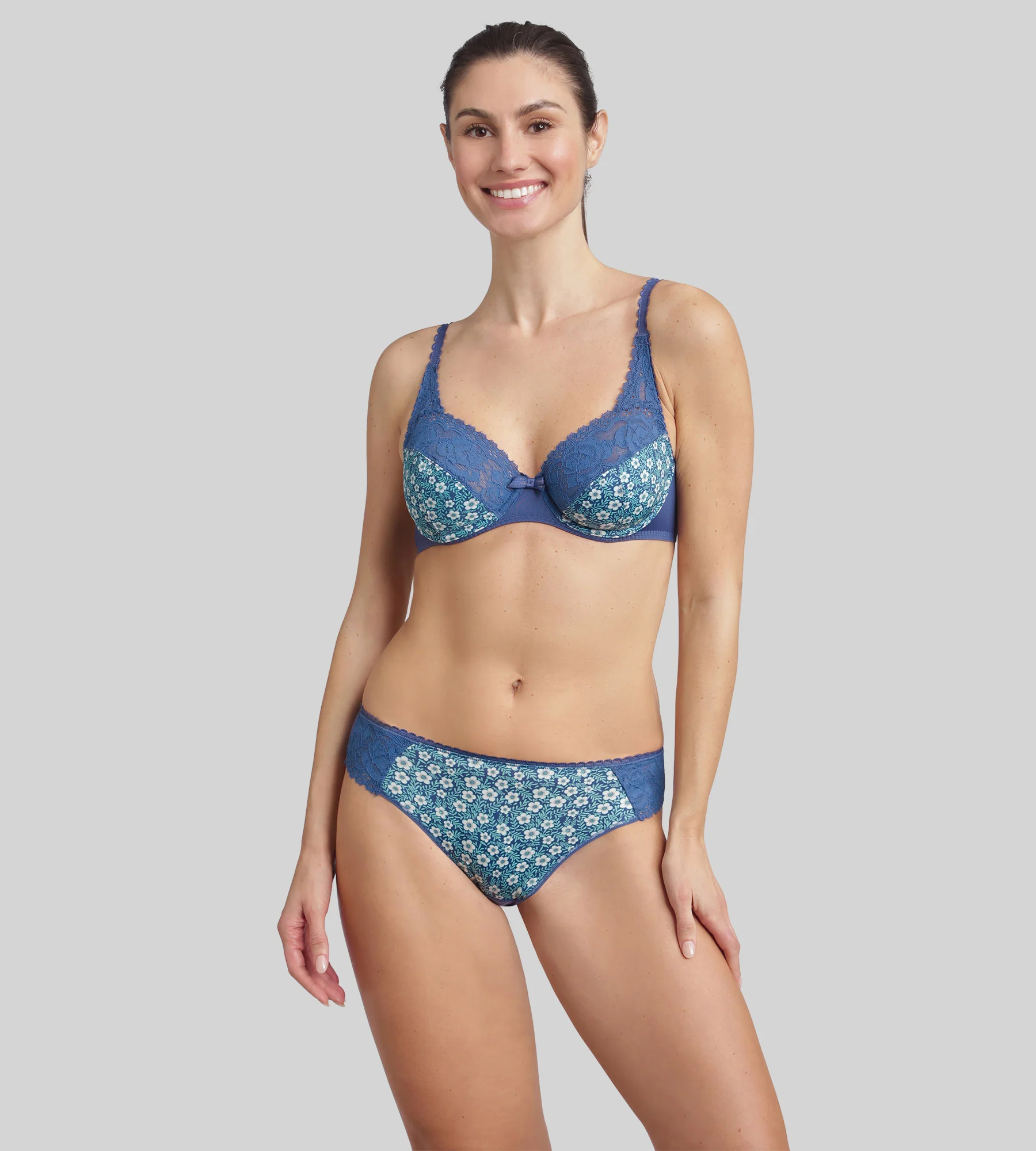 Reggiseno con ferretto giardino d'azzurro Flowery Lace Micro Riciclato - Image 3