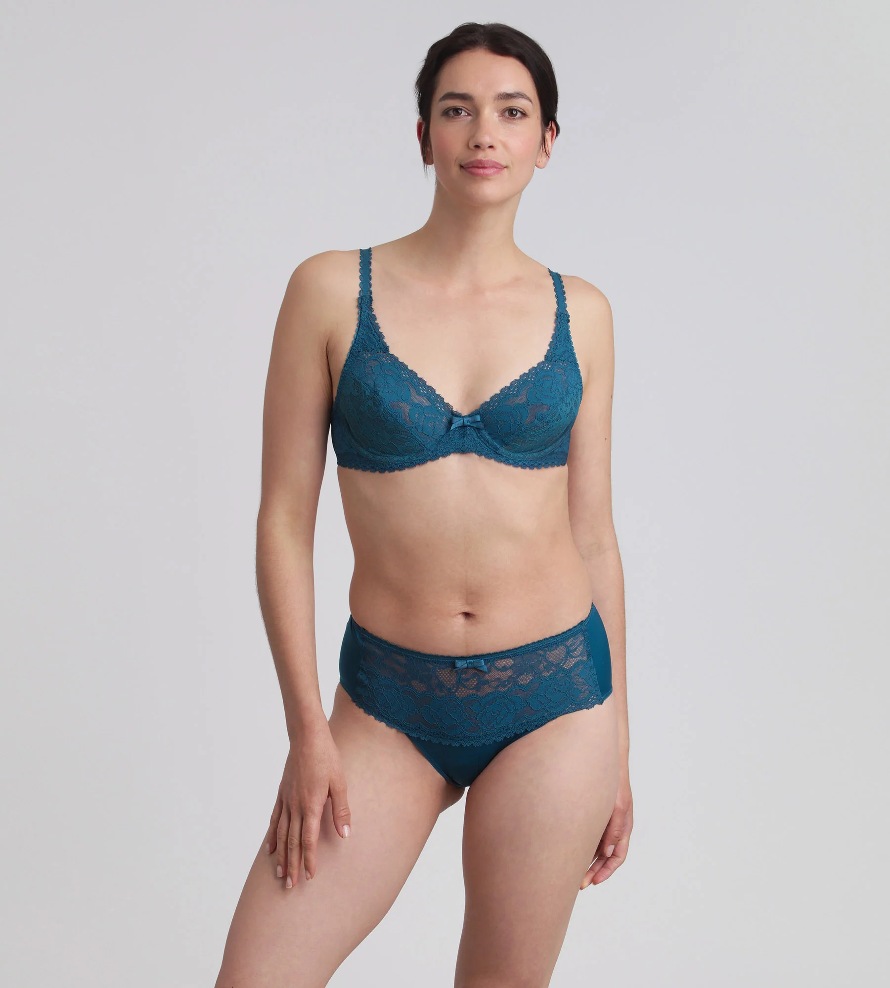 Reggiseno con ferretto verde pino Flowery Lace Riciclato - Image 3