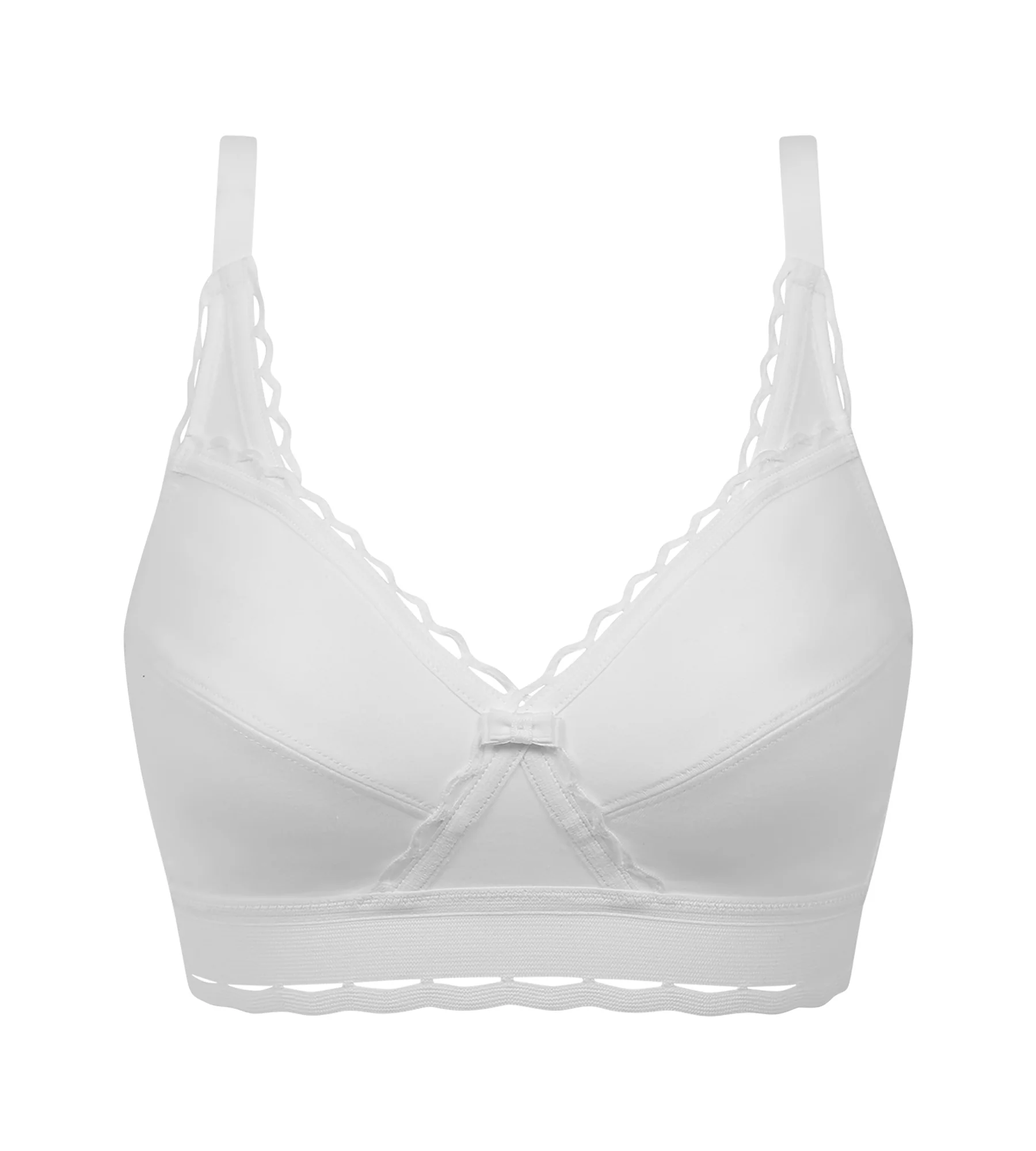 Reggiseno senza ferretto bianco Criss Cross Cotone Bio - Image 5