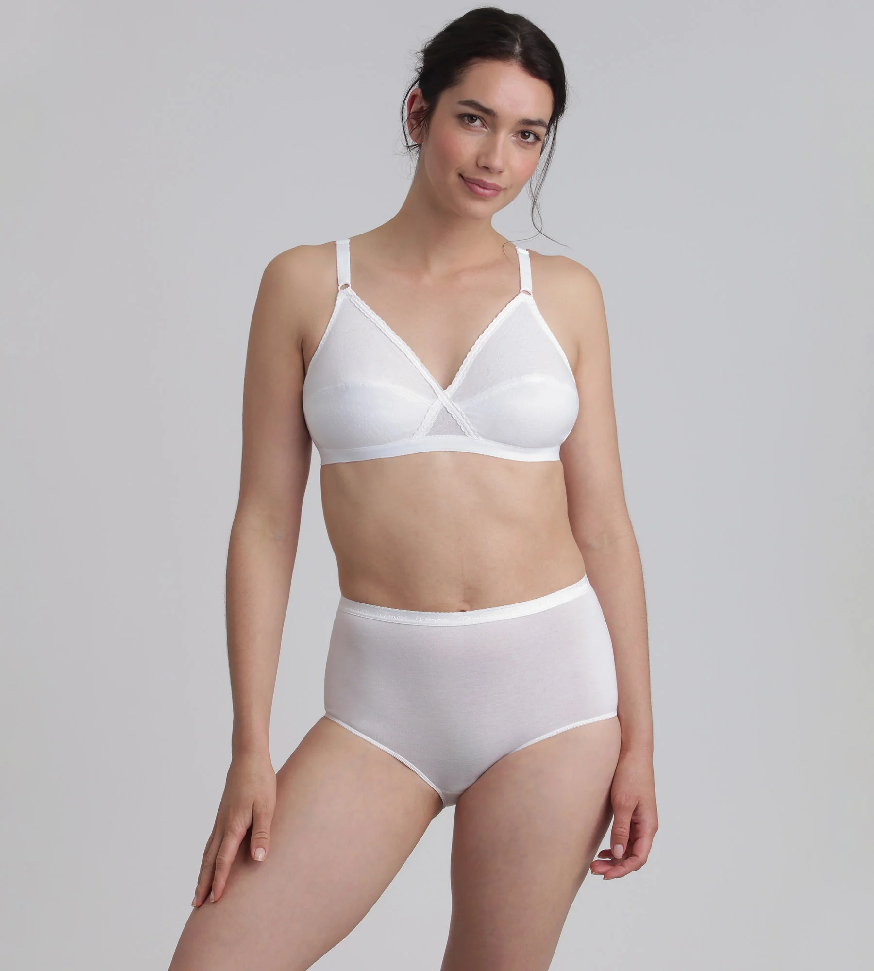 Reggiseno senza ferretto bianco Essential Support Coton - Image 3