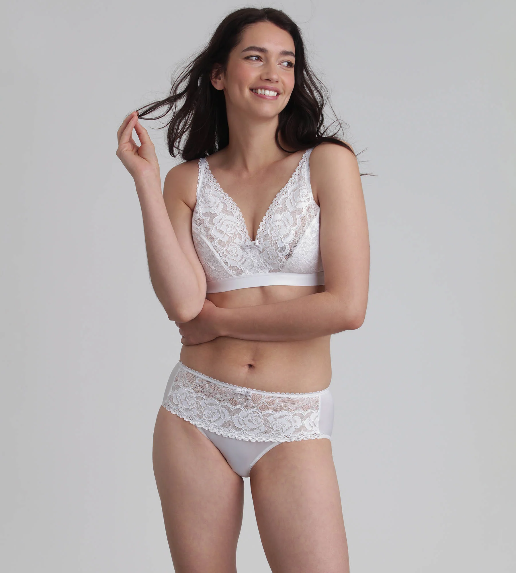 Reggiseno senza ferretto bianco Flowery Lace Riciclato - Image 3
