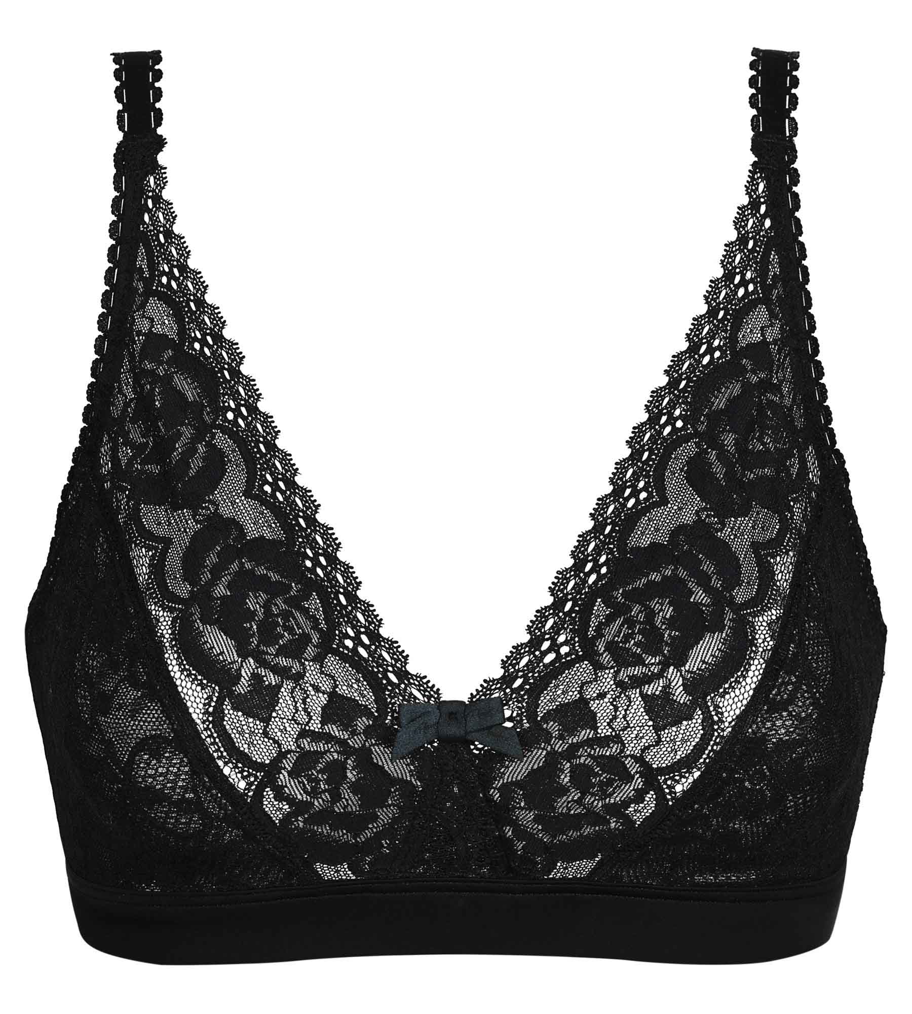 Reggiseno senza ferretto nero Flowery Lace Riciclato - Image 5