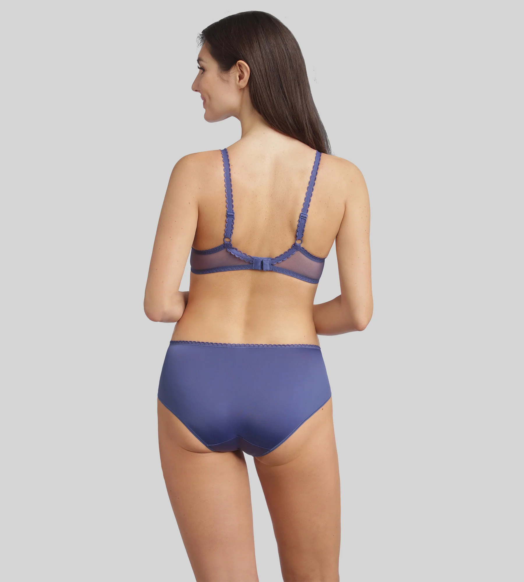 Slip blu cobalto Flowery Lace Riciclato - Image 4